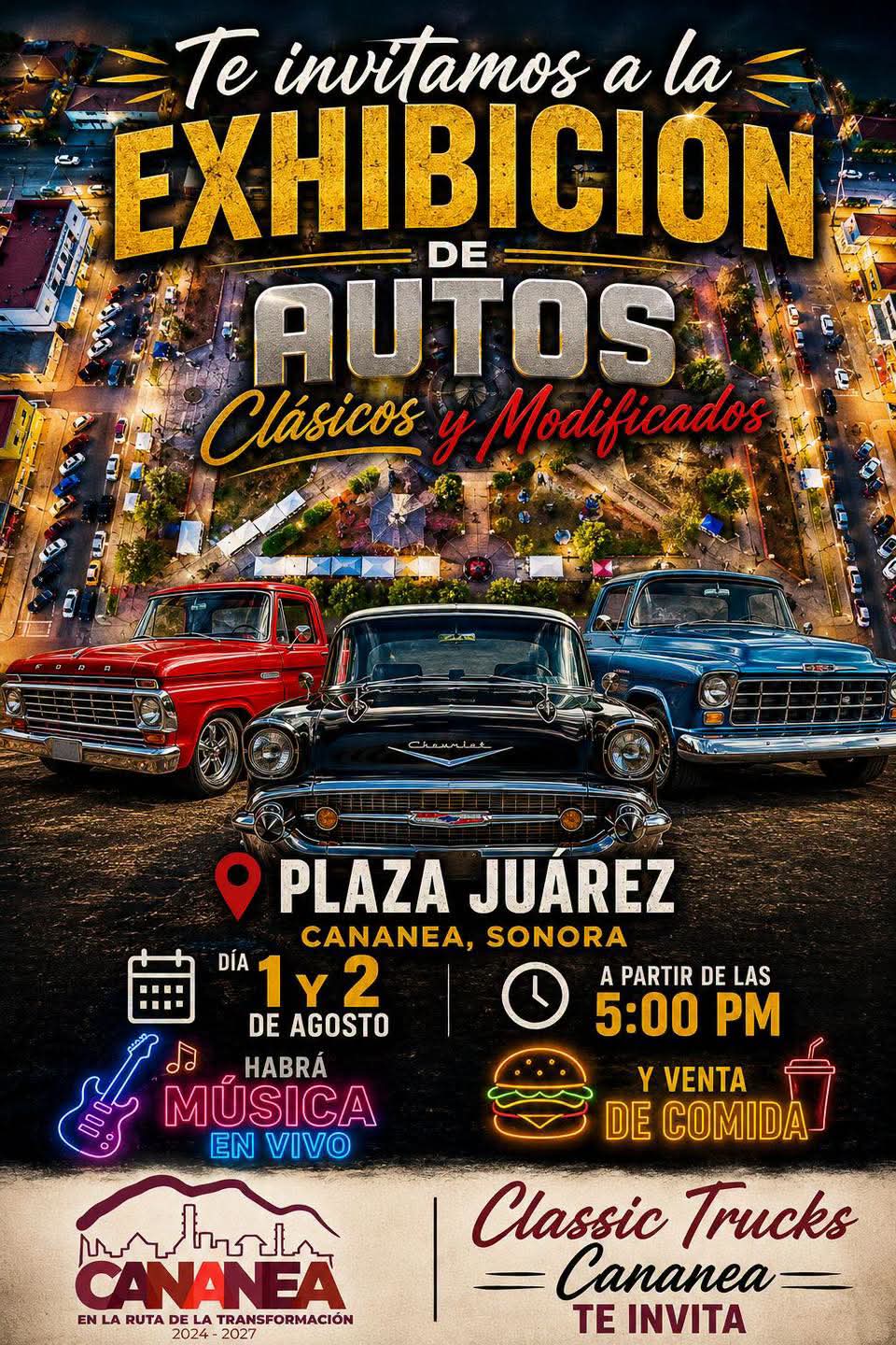 Cananea será sede de Exhibición de Autos Clásicos y Modificados.